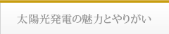 太陽光発電の魅力とやりがい