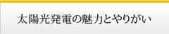 太陽光発電の魅力とやりがい